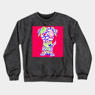 tribal dog with rasta love tattoo ecopop Crewneck Sweatshirt